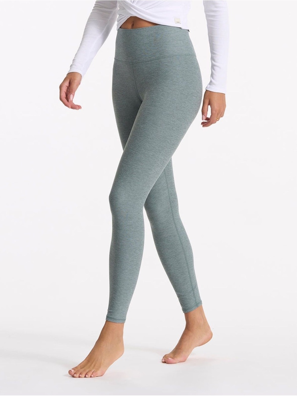 Vuori Clean Elevation Soft Athletic Leggings Stormy Heather Blue Grey Size XL